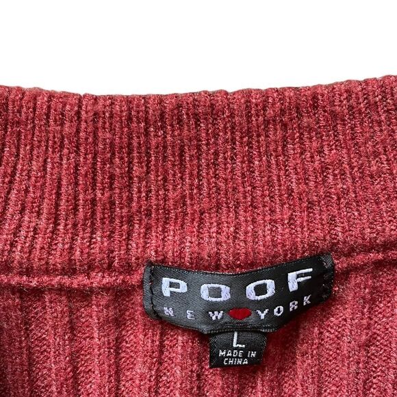 POOF Ribbed Auburn Sweater Size Large - Picture 4 of 4